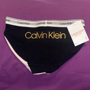 Calvin Klein Black Panties with Gold Logo